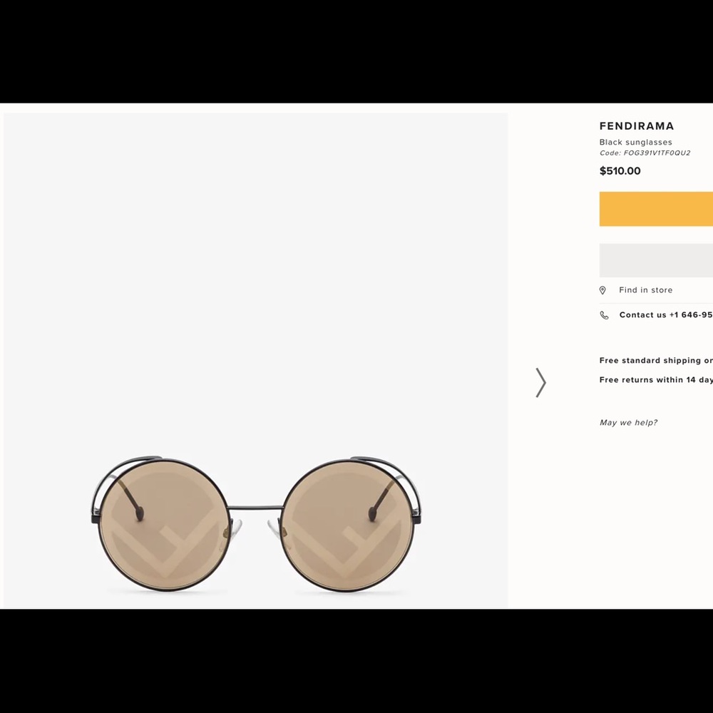 Fendi round logo sunglasses,black with brown lens